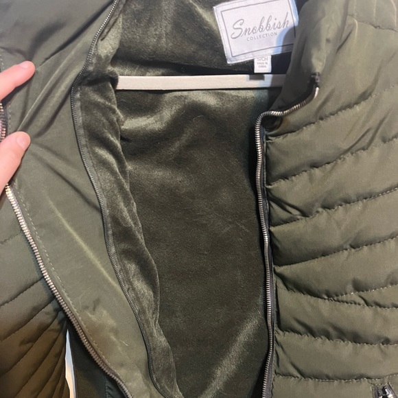Women's Dark Green Puffer Jacket - Picture 3 of 5